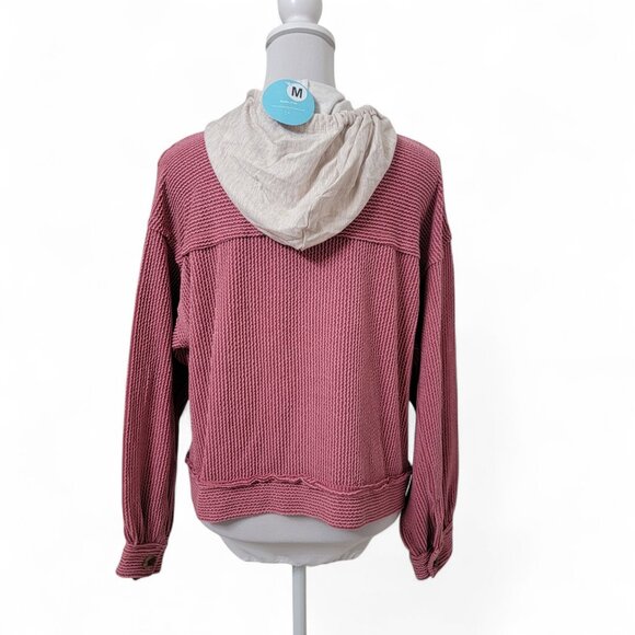 Reborn J Size M Mauve Mindy Hooded Lightweight Shacket, NEW with Tag - Picture 4 of 12